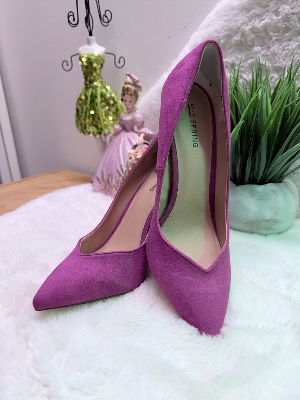 Call It Spring High Heel Pointed Toe 4 Inch Heels Wedding Guest Ready Fuchsia 💞 - Picture 2 of 6
